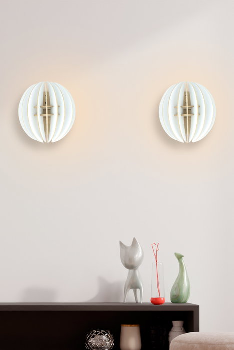Opviq Lámpara de Pared Media Esfera Blanca 208-SB2 (Pack de 2) Opviq Lámpara de Pared Media Esfera Blanca 208-SB2 (Pack de 2)